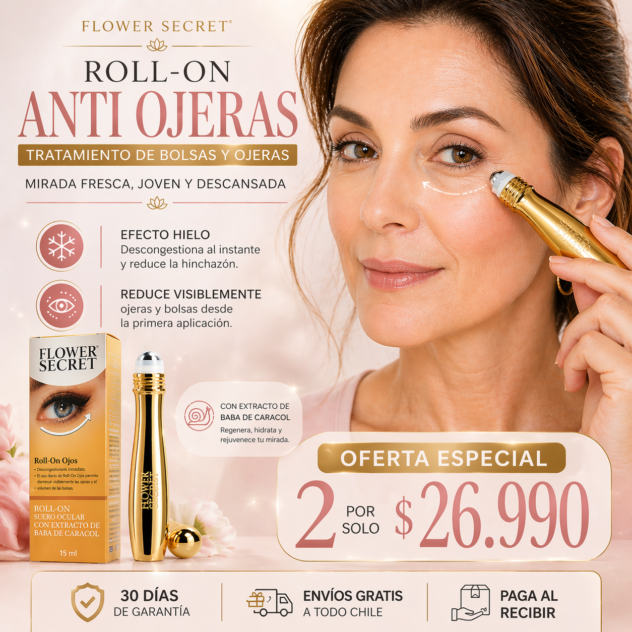 OFERTA ESPECIAL-Serum Roll On Anti Ojeras y Líneas de Expresión