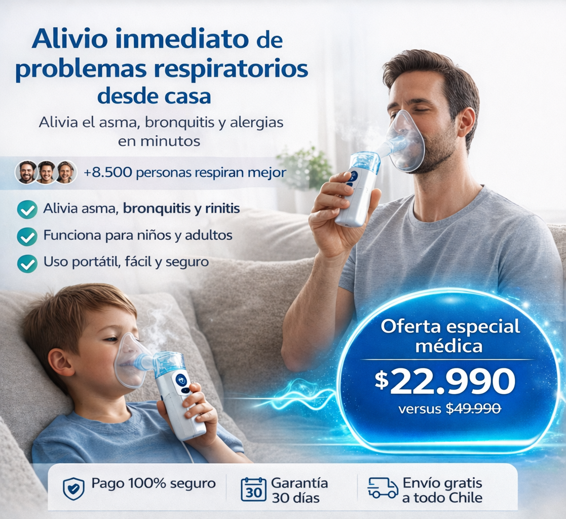 Nebulizador portátil para niños y adultos-Alivio respiratorio donde lo necesites