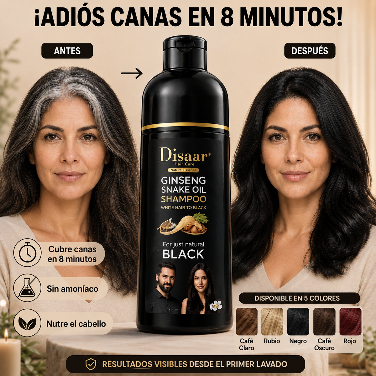 Cubre tus canas en casa y recupera tu color en solo 8 minutos