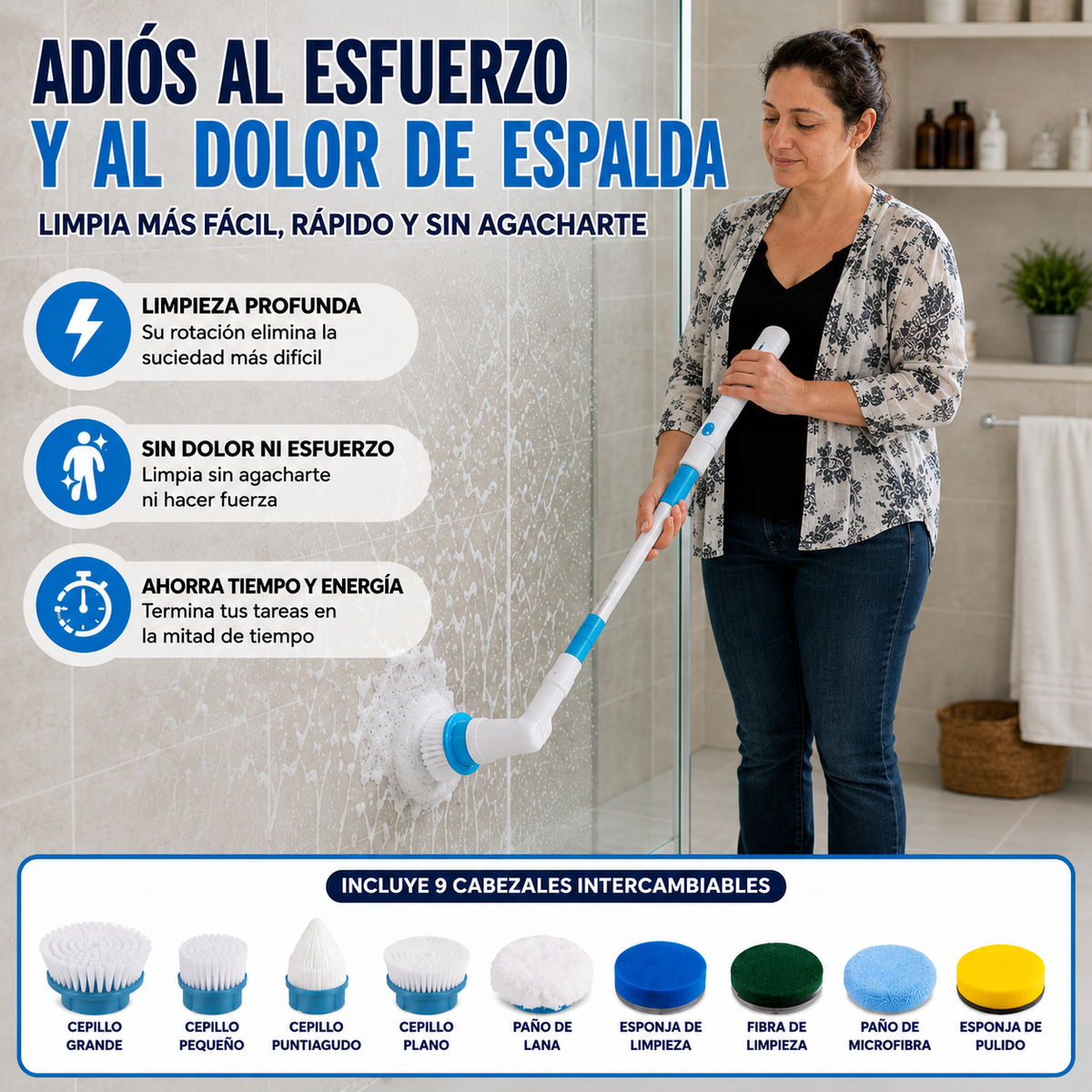 Limpia sin agacharte, sin refregar y en menos tiempo