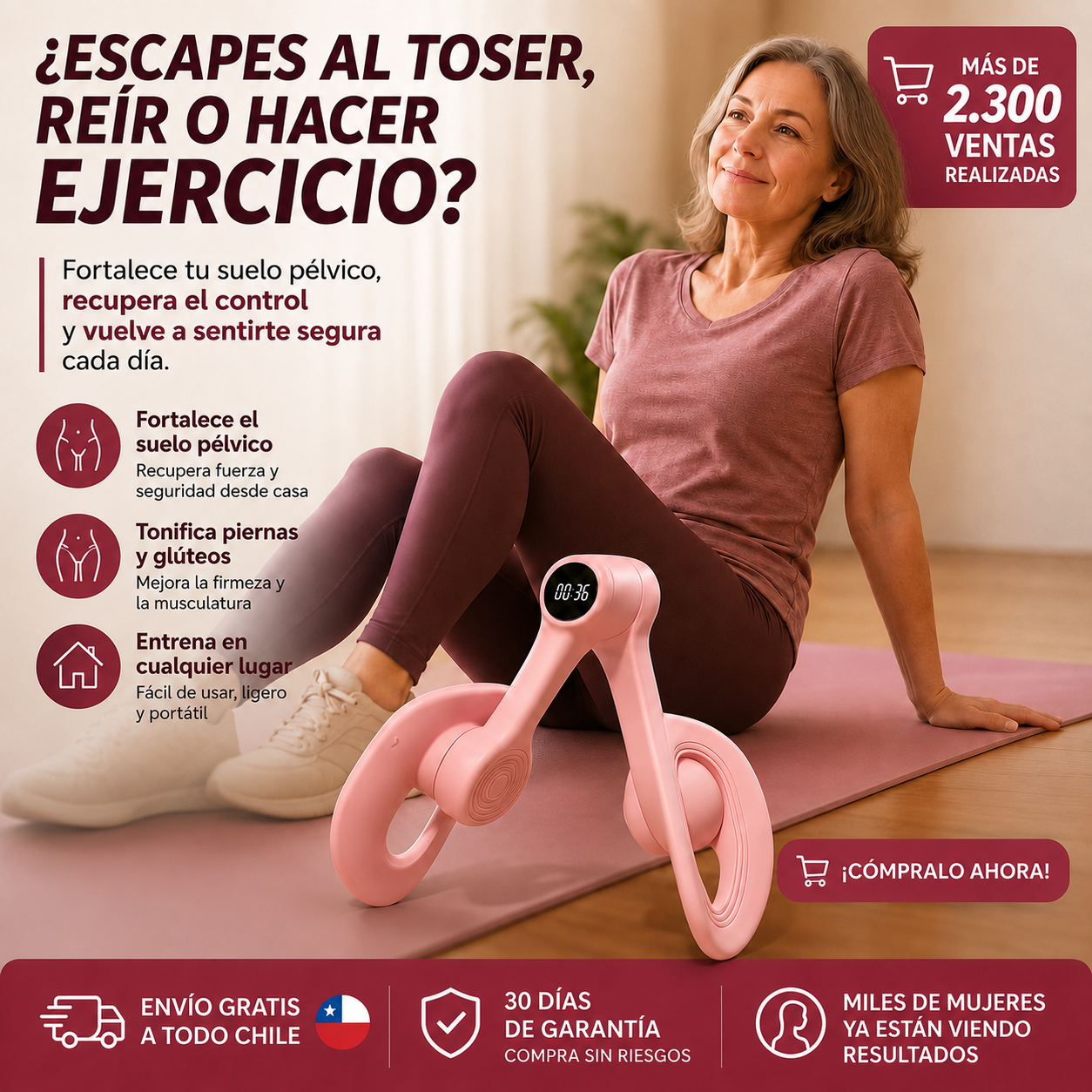Entrenador De Suelo Pélvico De 3 Niveles-Deja de vivir con escapes e incontinencia urinaria