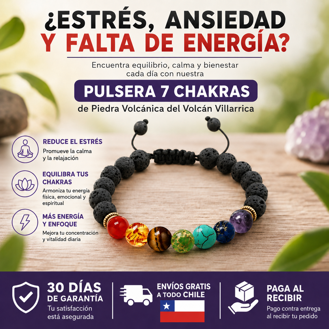 OFERTA SOLO X HOY Pulsera 7 Chakras -Tu compañero diario para encontrar equilibrio, energía y bienestar en cada día