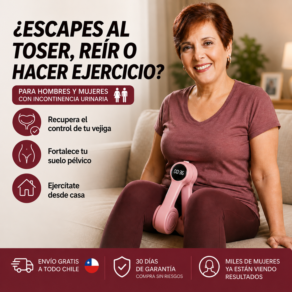 Vuelve a reír, toser y hacer ejercicio sin escapes