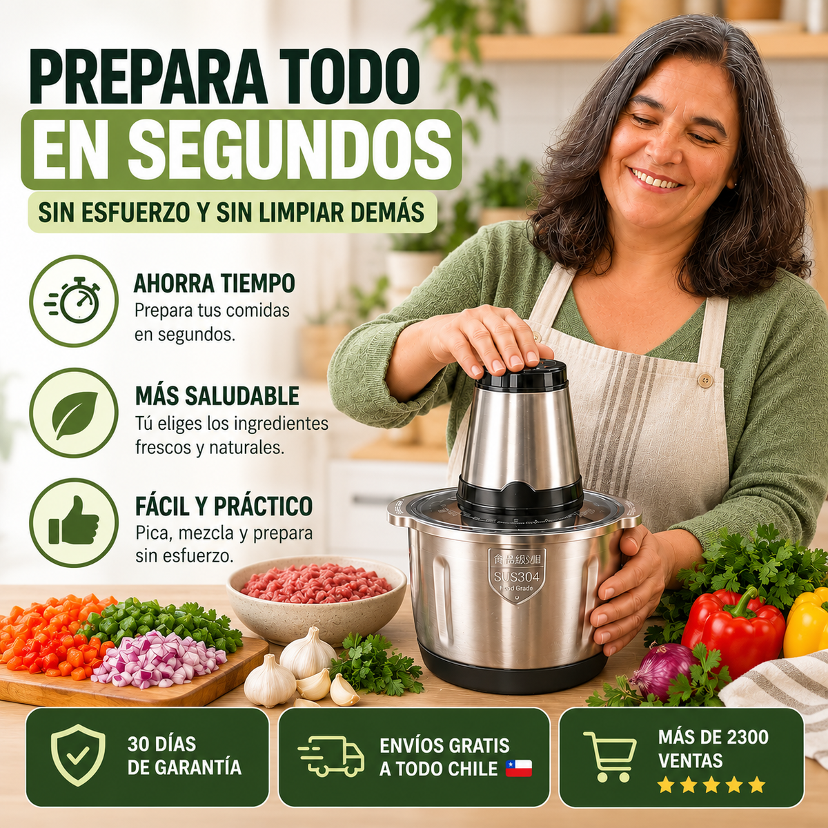¿Cansada de picar todo a mano? Prepara todo en segundos sin esfuerzo