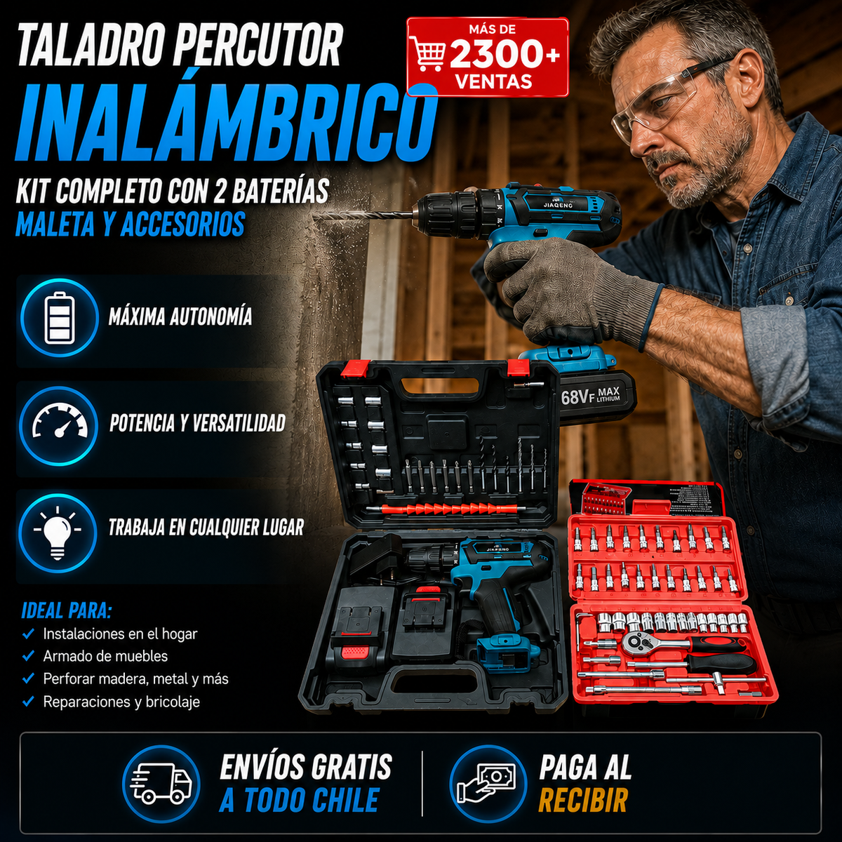 OFERTA SOLO X HOY-Práctico, potente y listo para cualquier reparación del hogar