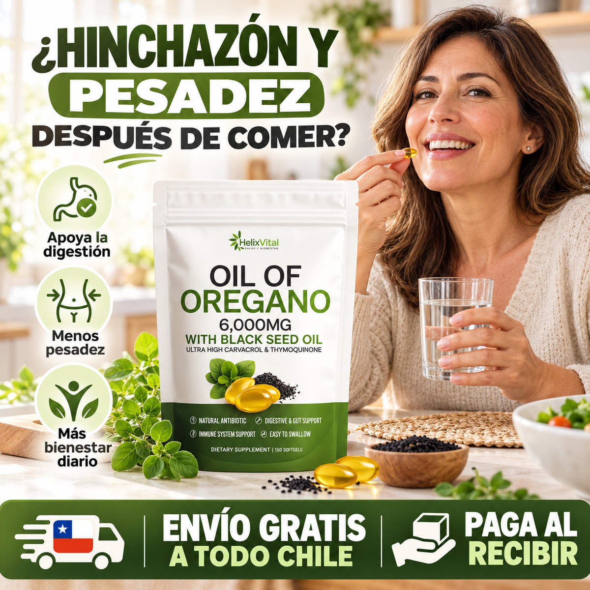 ¿HINCHAZÓN Y PESADEZ DESPUÉS DE COMER?
